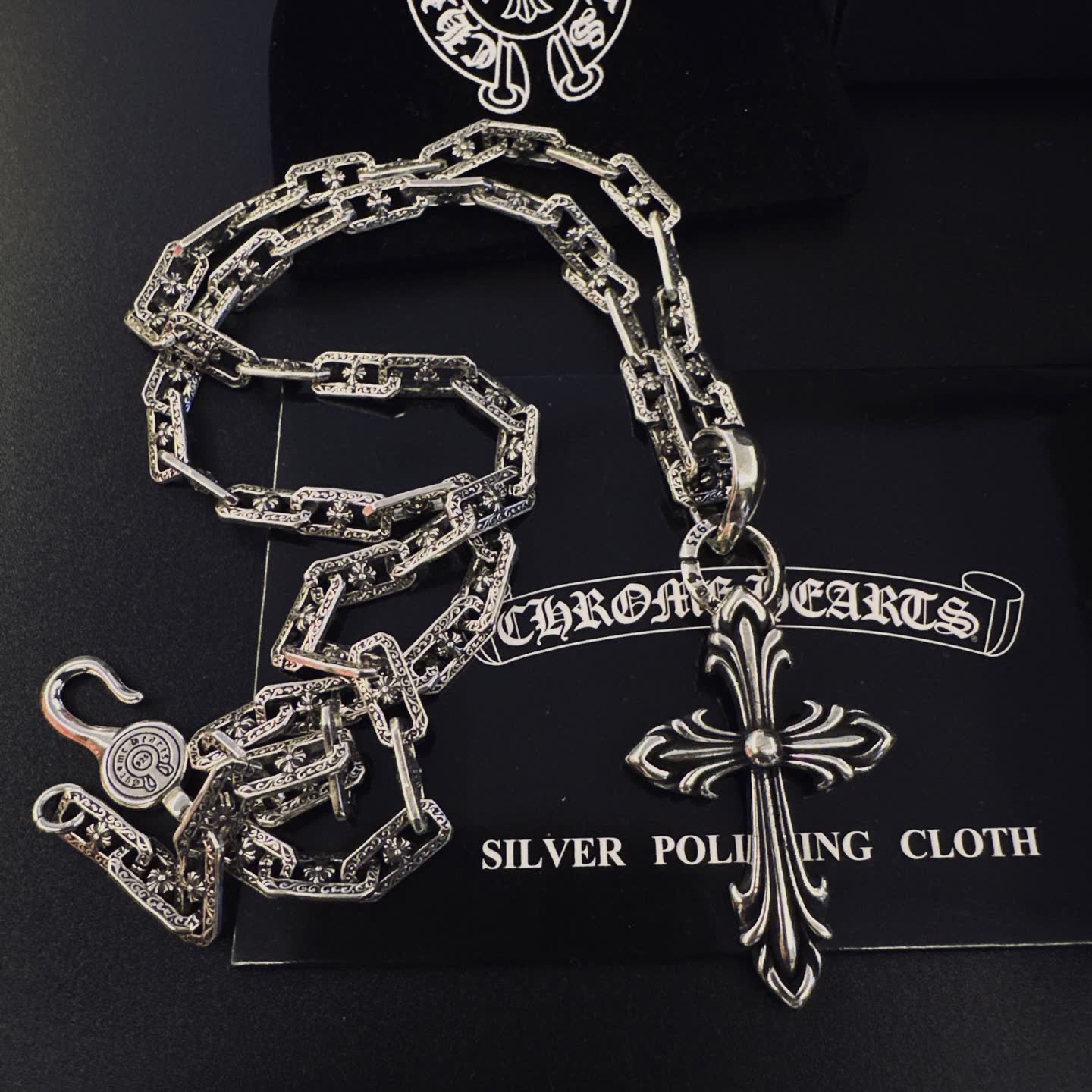 Chrome Hearts Silver Cross Pendant Necklace